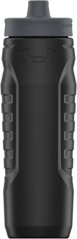 Under Armour Squeeze Water Bottles, 32 oz Water Bottles, Sideline Sports Water Bottle with Quick-Shot Lid, Quick & Easy Hydration, Gym Water Bottles, Squeeze Bottle, 1 32oz Bottle