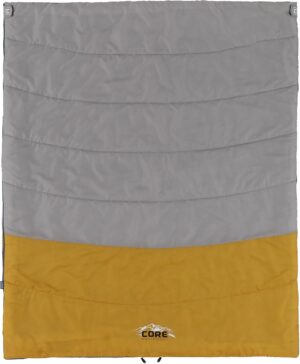 CORE 50 Degree Double Sleeping Bag | Adult 2 Person Queen Size Sleep Sack | Perfect for Indoor or Outdoor Use, Camping, Hiking, & Sleepovers | Ideal for Warm 3 Season Weather